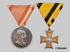 Austria, Empire.  A Lot of Two Medals & Decorations (Bravery/Long Service).