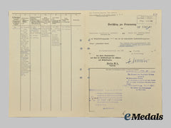 Germany, Ordnungspolizei. A Promotion Document to Major der Schutzpolizei Robert Schlömer, with Heinrich Himmler Signature