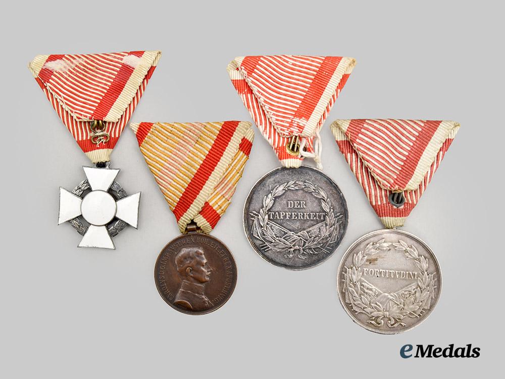 austria,_imperial._a_military_merit_cross,_i_i_i_class_and_three_bravery_medals___m_n_c0230