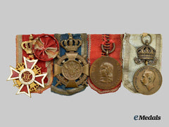 Romania, Kingdom. An Order of the Romanian Crown Medal Bar