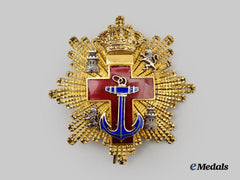 Spain, Kingdom. An Order of Naval Merit, II Class Breast Star, Red Distinction