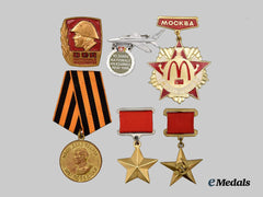 Russia, Soviet Union; Germany, Democratic Republic. A Lot of Orders, Awards, and Badges