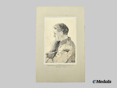 Canada, CEF. An Ink on Paper Portrait of Percy B. Dower, by R. Jukes, 1917