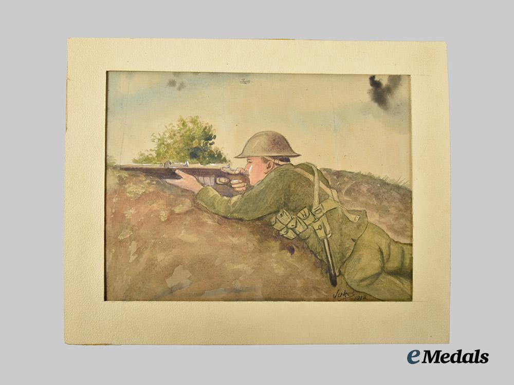 canada,_c_e_f._two_watercolour_on_paper_paintings_of_a20th_battalion_soldier,_by_pte._jukes,1918___m_n_c0580
