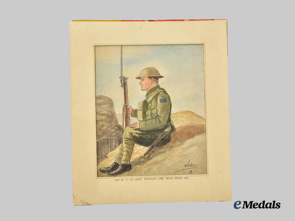 canada,_c_e_f._two_watercolour_on_paper_paintings_of_a20th_battalion_soldier,_by_pte._jukes,1918___m_n_c0585