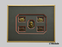 Canada, Dominion. A Framed Set of 88th Regiment, Victoria Fusiliers Badges, c.1900
