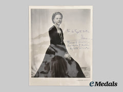 Romania, Kingdom. A Large Signed Photograph of Ileana Princess of Romania and Archduchess of Austria