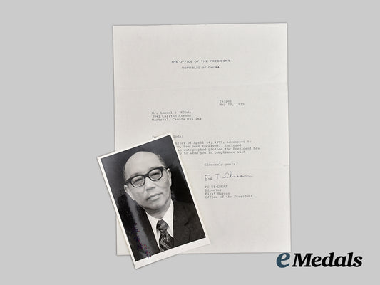 china,_republic._a_signed_photograph_of_the_president_of_china_chia-_kan_yen_with_accompanying_letter___m_n_c0686
