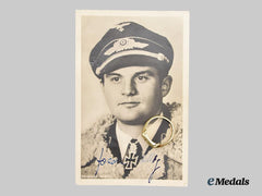 Germany, Luftwaffe. A 14kt Gold Luftwaffe Ring Belonging to Knight’s Cross Recipient Hauptmann Helbig Accompanied by a Signed Studio Photograph