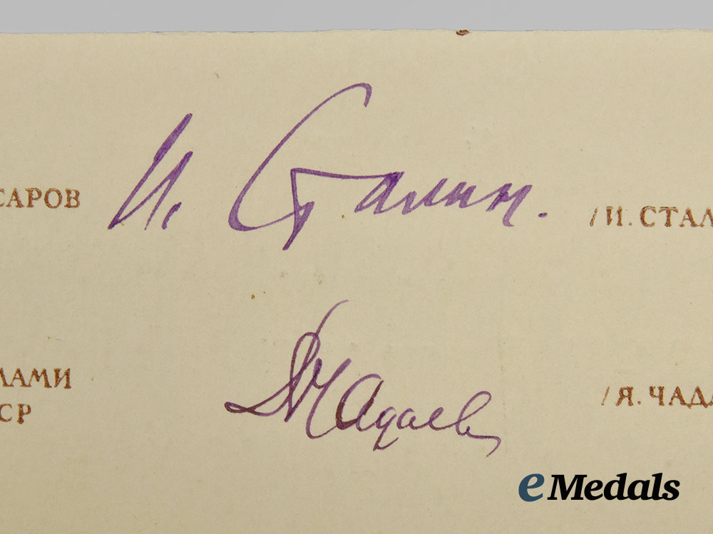 Stalin Signing Paper Russia, Soviet Union. A Rare Document Portion Signed Joseph Stalin ...