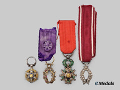 France, Republic. Four Superb Miniature Awards in Gold & Diamonds