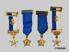 Chile, Republic. A Lot of Two Miniature Badges of Honour and Two Miniature Orders of Military Merit