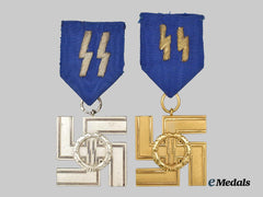 Gemany, Federal Republic. A Pair of SS Long Service Awards, Exhibition Examples by Rudolf Souval, c. 1965