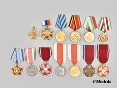 Bulgaria, Czechoslovakia, Poland, Romania, Russian Federation, Soviet Union, Yugoslavia. Lot of Thirteen Mostly Socialist Medals