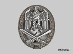 Germany, Wehrmacht. A General Assault Badge, Special Grade for 25 Engagements, by Rudolf Karneth