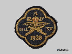 United Kingdom. A Royal Air Force 20th Squadron Rifle Shooting Patch 1928