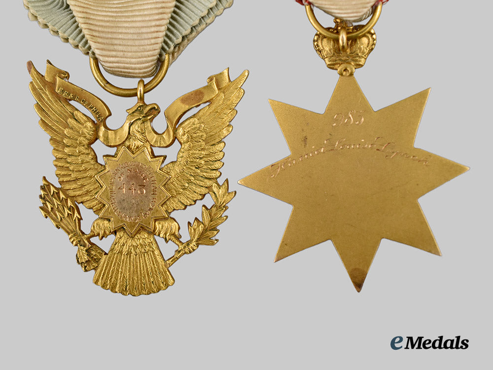 united_states._a_daughters_of_the_cincinnati_badge_to_captain_alexander_mc_lellan_of_maine_and_harriet_louise_lynch,_plus_hereditary_order_of_descendants_of_colonial_governors_to_harriet_louise_lynch___m_n_c1429