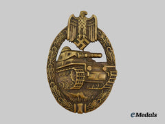 Germany, Wehrmacht. A Panzer Assault Badge, Bronze Grade, by Karl Wurster