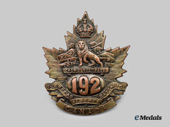 Canada, CEF. A 192nd Infantry Battalion "Crow's Nest Pass Battalion" Cap Badge