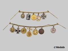 Germany, Imperial. A Pair of Miniature Medal Chains for First World War and Freikorps Service