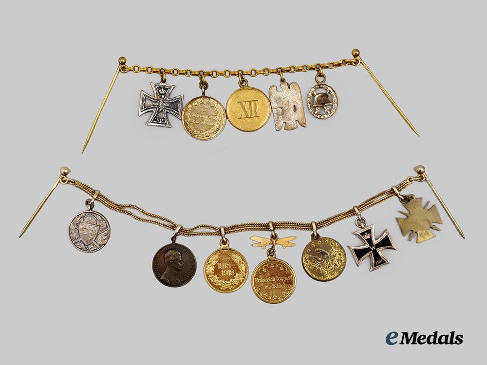 germany,_imperial._a_pair_of_miniature_medal_chains_for_first_world_war_and_freikorps_service___m_n_c1485