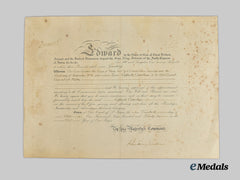 United Kingdom. A Document Signed by King Edward VIII and Prime Minister Anthony Eden, to Signor Raffaele Casertano