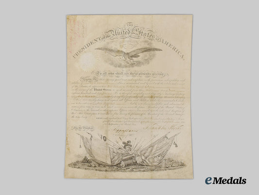 united_states._a_promotional_document_signed_by14th_president_of_the_united_states_franklin_d._pierce_to_first_lieutenant_alfred_cumming___m_n_c1573