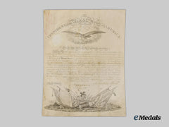 United States. A Promotional Document Signed by 14th President of the United States Franklin D. Pierce to First Lieutenant Alfred Cumming