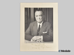 United States. A Signed Photograph of American FBI Director John Edgar Hoover