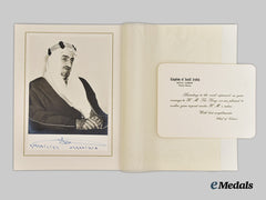 Saudi Arabia. A Signed Studio Photograph of Former King Faisal Bin Abdulaziz Al Saud