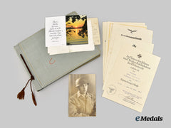 Germany, Luftwaffe. A Rare Wartime Photo and Award Document Group from the Estate of Georg Schütz, Fallschirmjäger-Regiment Hermann Göring
