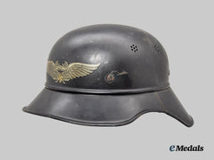 Germany, Third Reich. A Luftschutz Gladiator Helmet, Mid-War Three-Piece Version