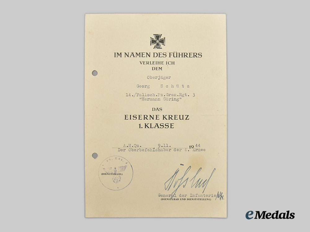 germany,_luftwaffe._a_rare_wartime_photo_and_award_document_group_from_the_estate_of_georg_schütz,_fallschirmjäger-_regiment_hermann_göring___m_n_c1648