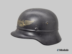 Germany, Third Reich. A Luftschutz M35 Beaded Stahlhelm, by F.W. Quist