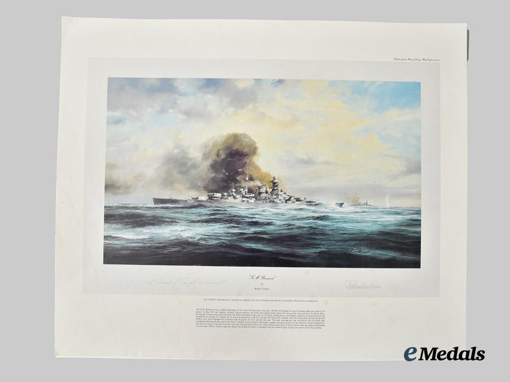 united_kingdom._two_signed_robert_taylor_prints,“_k._m_bismarck”_and“_flight_of_eagles”___m_n_c1808