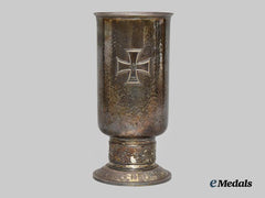 Germany, Luftwaffe. A Rare Honour Goblet and Case Set to Karl Jensen, Mediterranean Theatre KIA, by Johann Wagner & Sohn