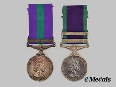 United Kingdom. A Lot of Two General Service Medals