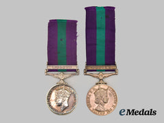 United Kingdom. Two General Service Medals with Malaya Clasps