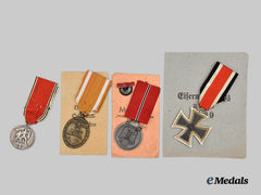 Germany, Third Reich. A Lot of Four Medals, Awards, and Decorations