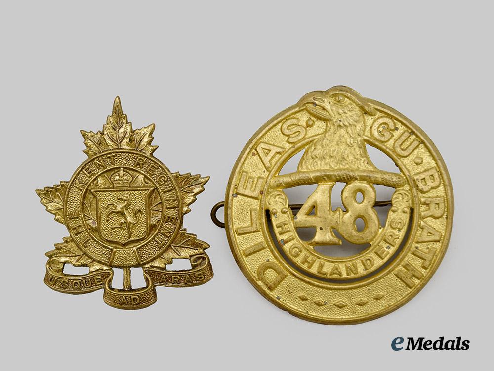 canada,_commonwealth._a_kent_regiment_and48th_highlanders_cap_badge___m_n_c2194