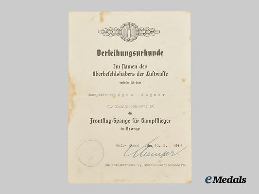 germany,_third_reich._an_award_document_for_a_bomber_clasp,_bronze_grade,_signed_by_knight’s_cross_recipient_werner_klümper___m_n_c2199