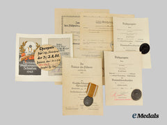 Germany, Third Reich. A Group of Service Awards and Documents to Franz Siedenkamp