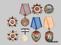 Russia, Soviet Union. A Lot of Medals, Badges, and Awards