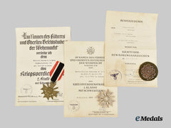 Germany, Third Reich. A Group of Awards with Documents to Unteroffizier Johannes de la Motte