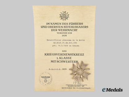 germany,_third_reich._a_group_of_awards_with_documents_to_unteroffizier_johannes_de_la_motte___m_n_c2270