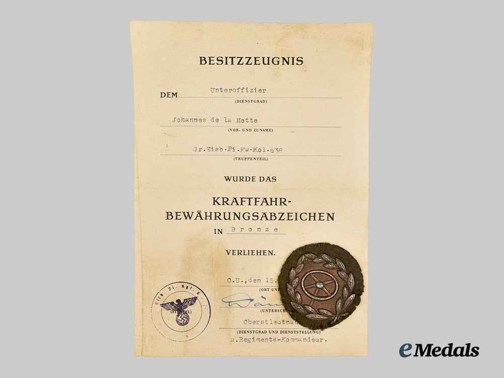 germany,_third_reich._a_group_of_awards_with_documents_to_unteroffizier_johannes_de_la_motte___m_n_c2276