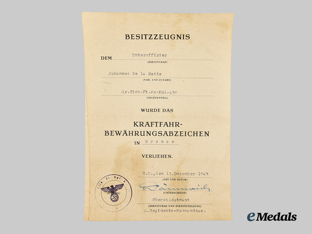 germany,_third_reich._a_group_of_awards_with_documents_to_unteroffizier_johannes_de_la_motte___m_n_c2277