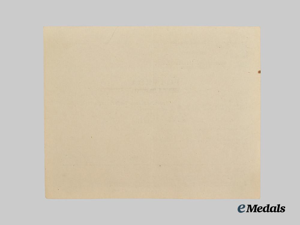 croatia,_independent_state._a_document_confirming_the_receipt_of_the_medal_of_poglavnik_ante_pavelić_for_bravery_to_obergefreiter_tieber_mathias___m_n_c2308