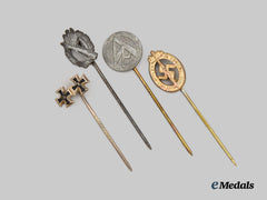 Germany, Third Reich. A Lot of Four Award Stick Pins