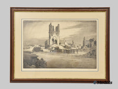 United Kingdom. A Framed Print of Ypres during the Great War